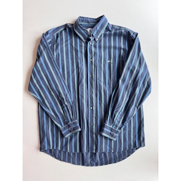 Lot of 2 LACOSTE Navy Blue Red Striped Cotton Casual Button Down Shirts, Size 43 - Picture 4 of 16